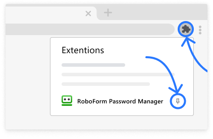Mostra l'estensione del gestore di password RoboForm funzionante