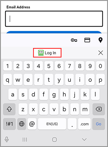RoboForm Log In button in alternate browser.